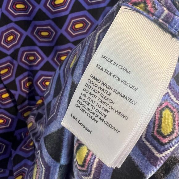 Kate Spade Saturday Geometric Patterned Button Front Shirt Size 2 - Picture 7 of 9